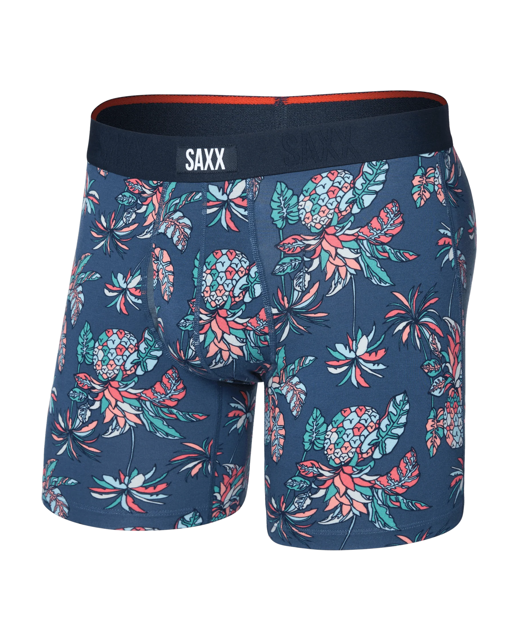 Saxx Vibe Xtra Soft Comfort Boxer Brief - Pineapple Tropic-Indigo