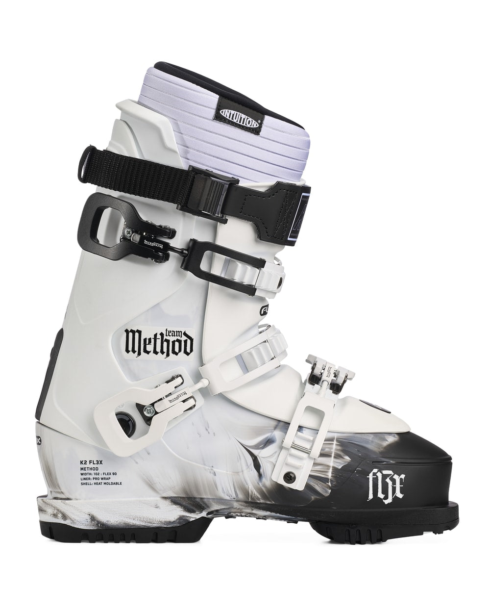 K2 Men's Method Team Ski Boots 2027 - White/Black, side view