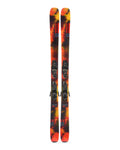 K2 Men's Reckoner 92 QuikClik Free Skis 2026 - Orange/Black, topsheet view with bindings