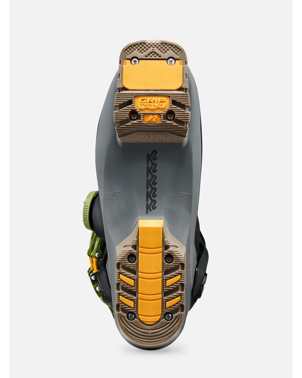 K2 Men's Recon 100 BOA Ski Boots 2027 - Black/Grey/Green, sole view
