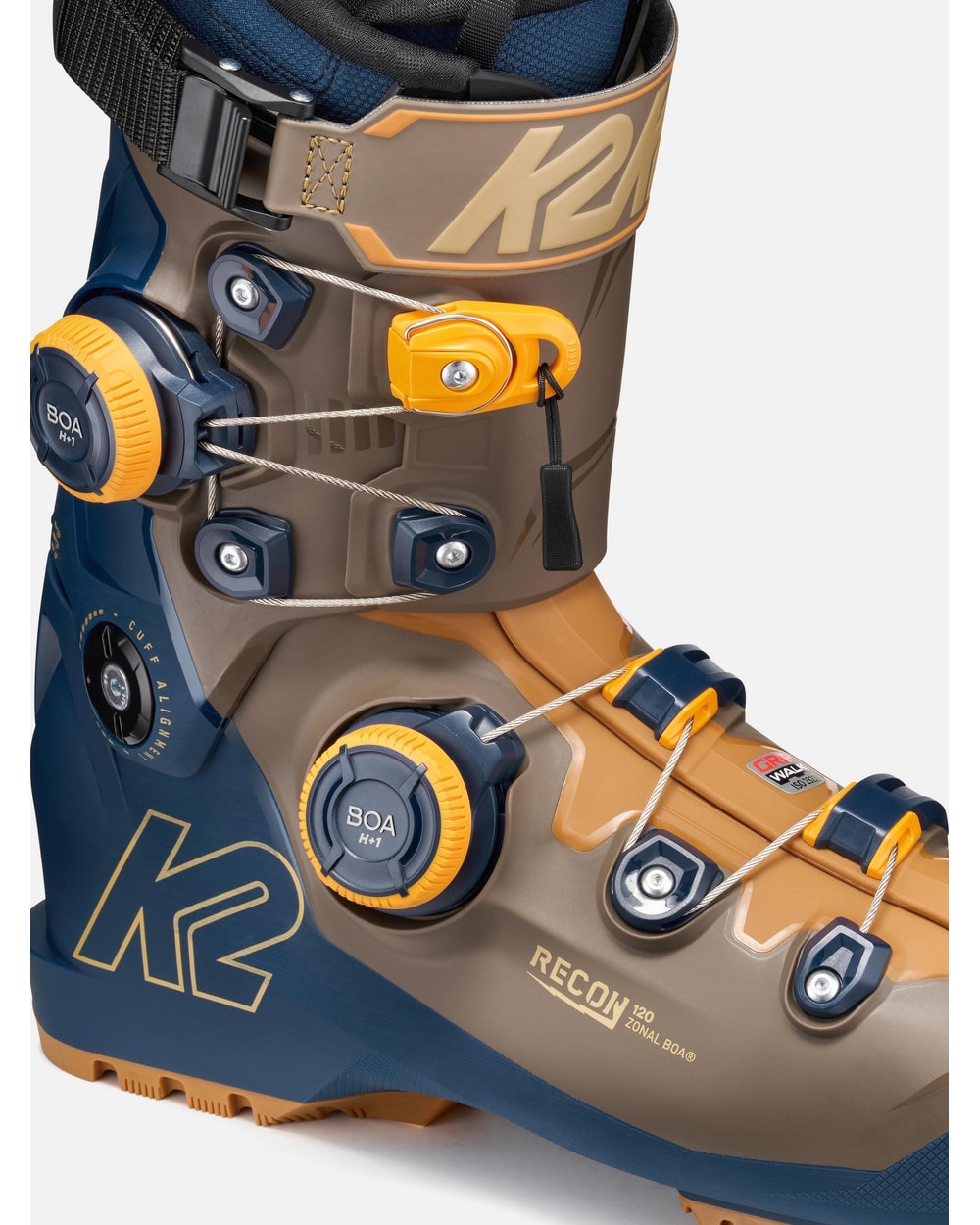 K2 Men's Recon 120 Zonal BOA Ski Boots 2027 - Blue/Bronze, detail view