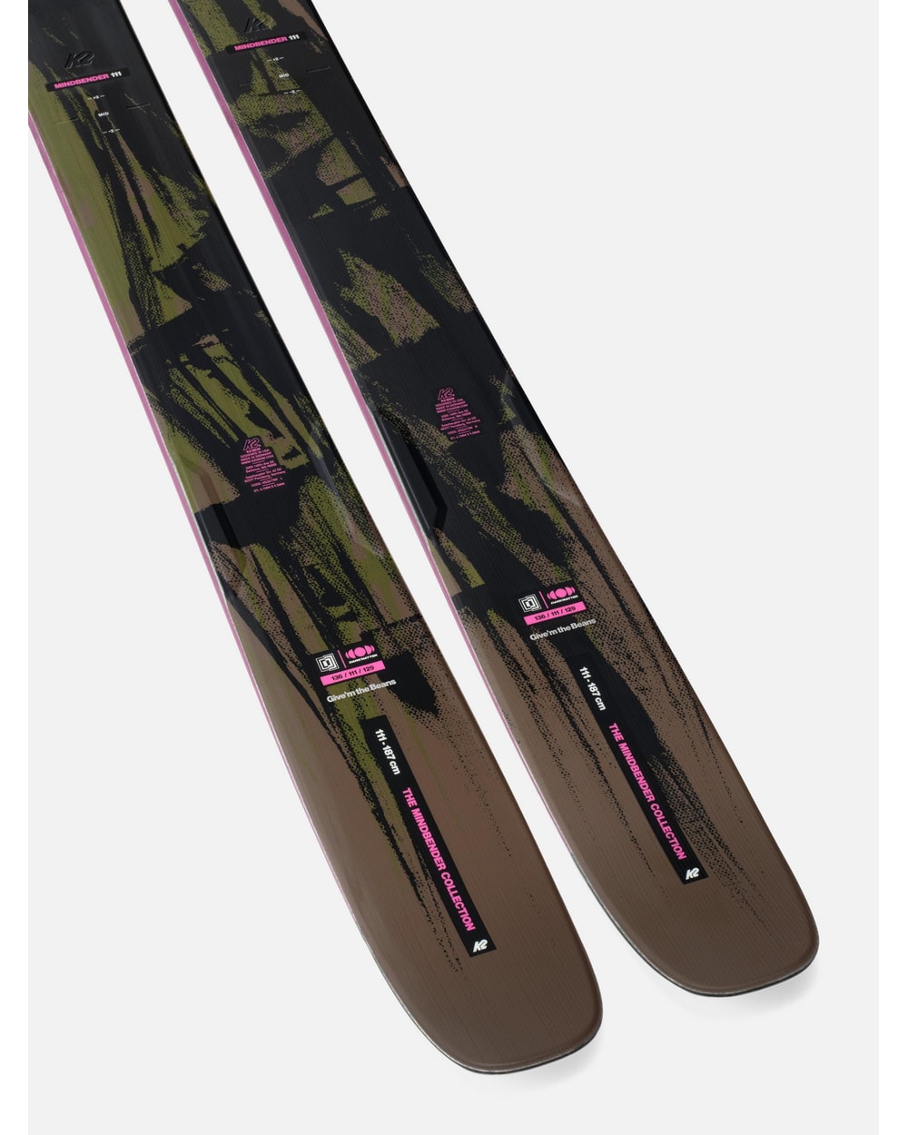 K2 Mindbender 111 Skis 2027 - Brown/Olive, detail view