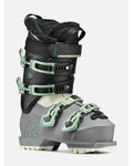 K2 Women's BFC 85 Ski Boots 2027 - Grey/Black/Mint, front three-quarter view