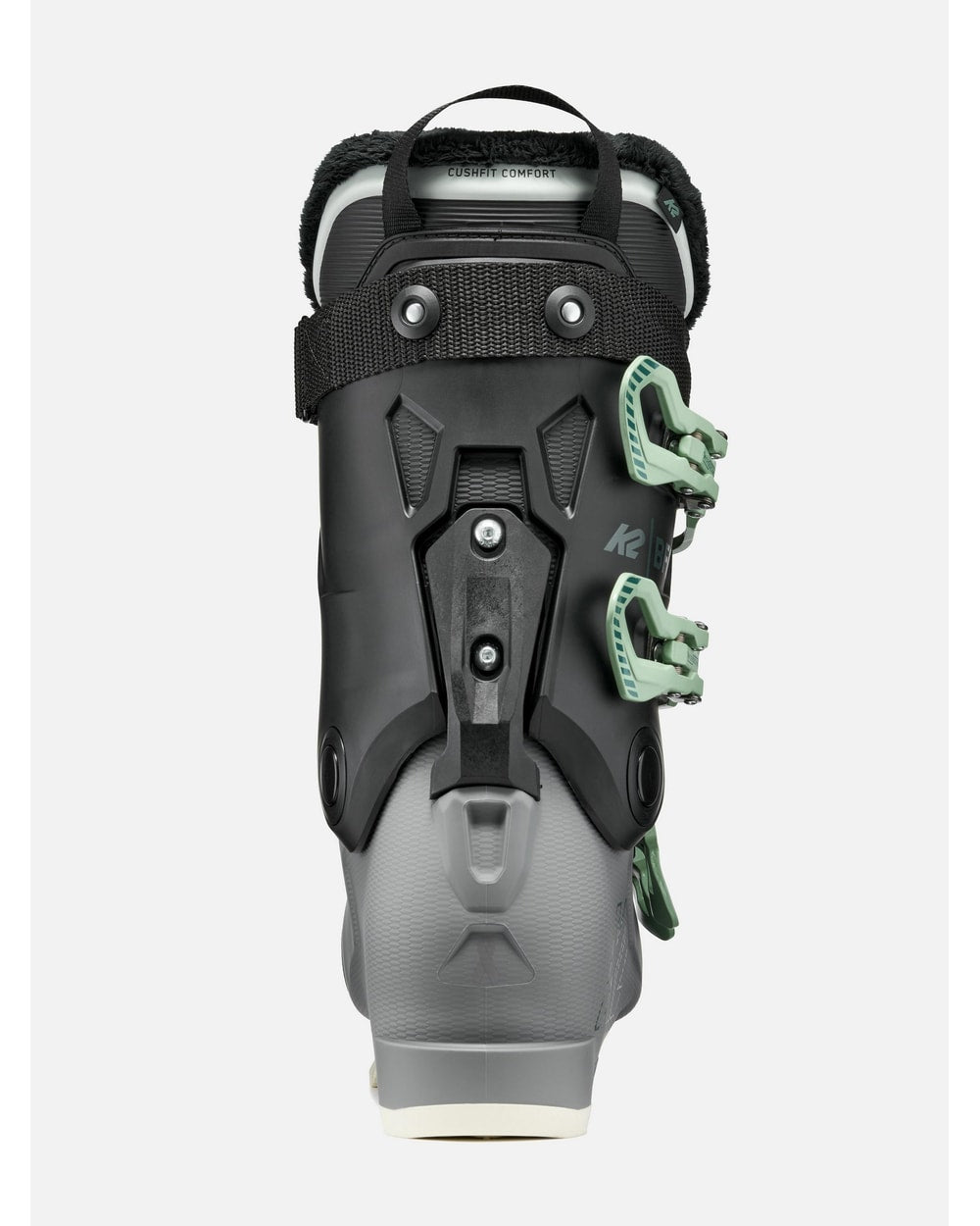 K2 Women's BFC 85 Ski Boots 2027 - Grey/Black/Mint, rear view