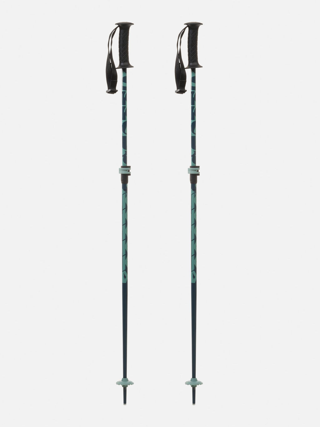 K2 Girls' Sprout Adjustable Ski Poles - Green, full view