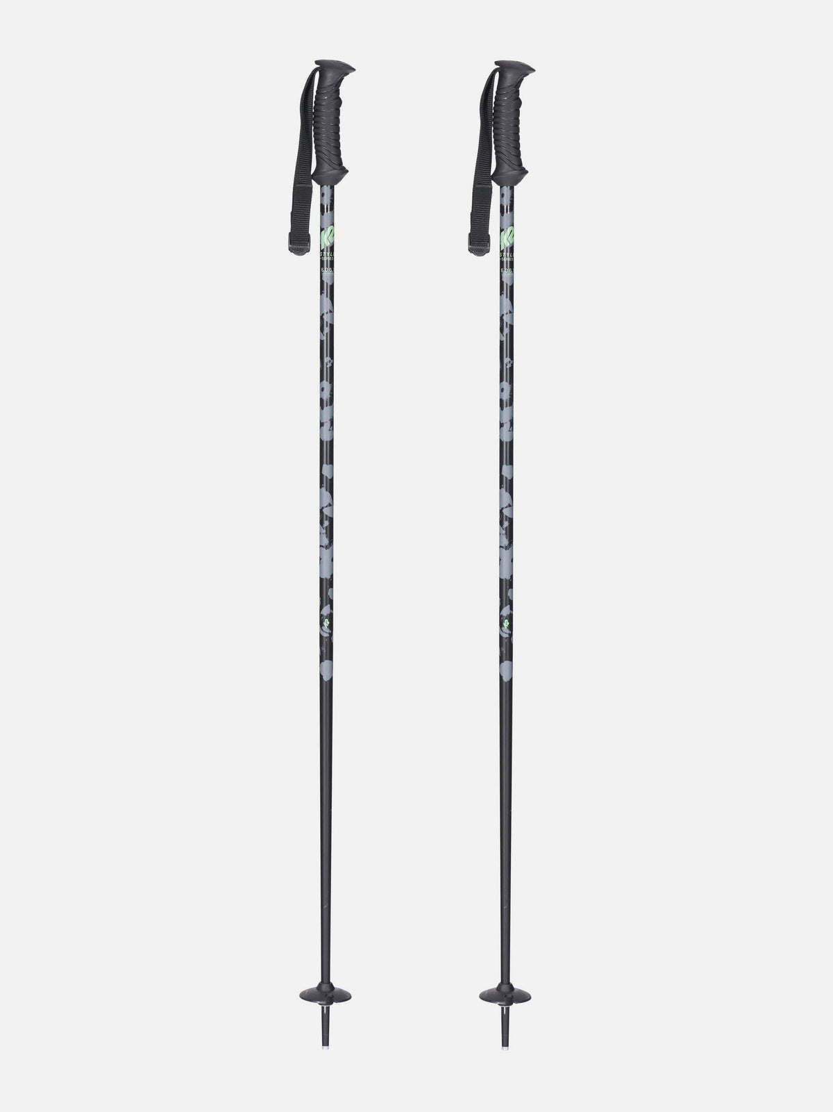 K2 Women's Style Aluminum Ski Poles - Black, full view