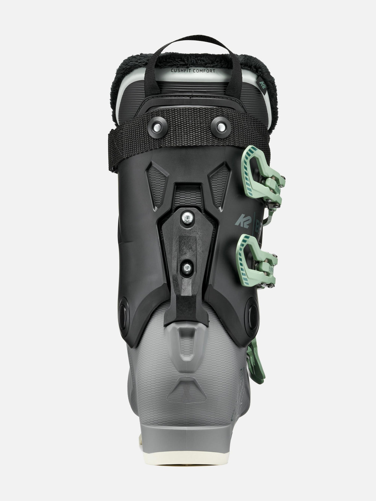 K2 Women's BFC 85 Ski Boots 2027 - Grey/Black/Mint, rear view