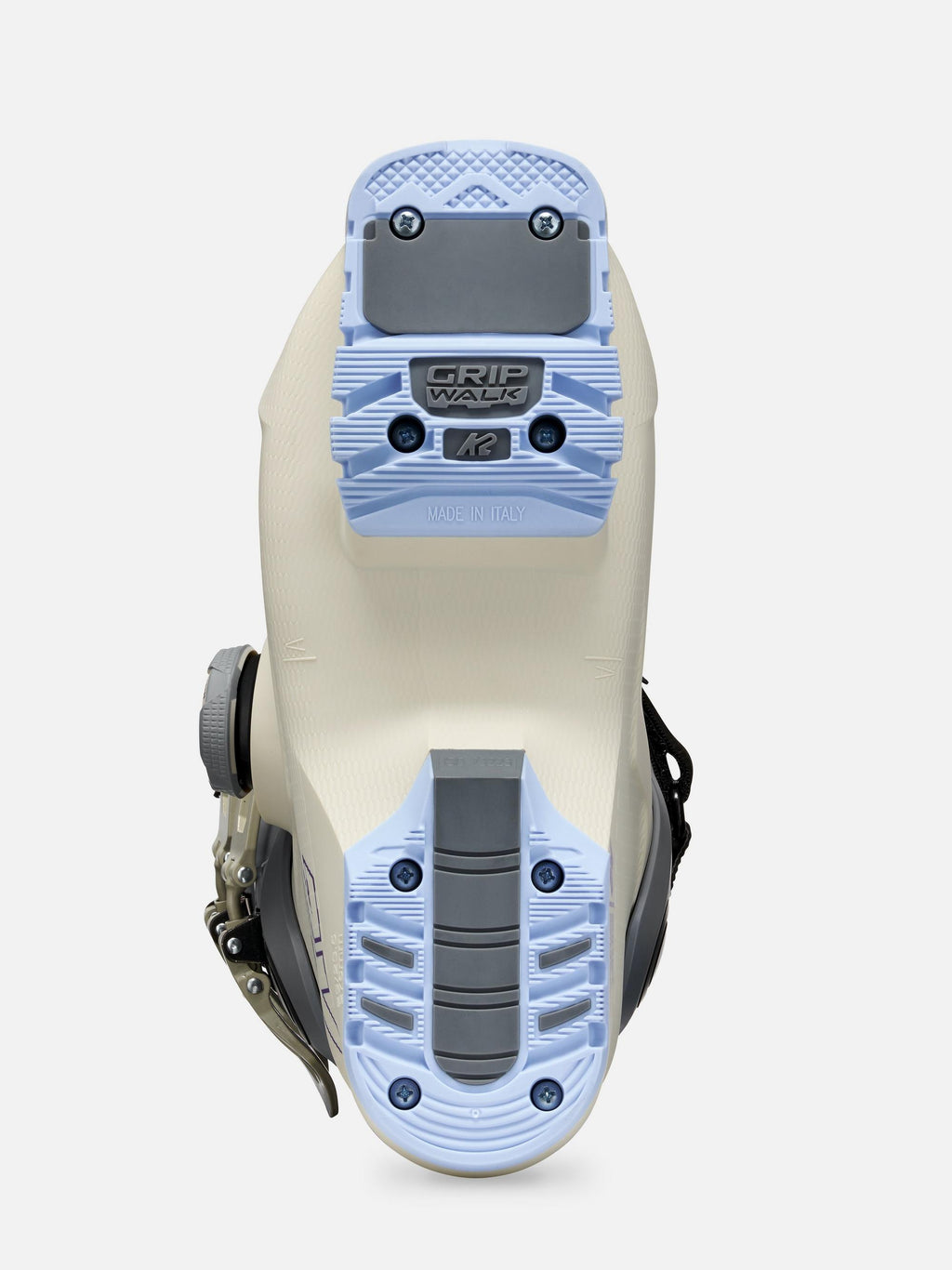 K2 Women's BFC 95 BOA Ski Boots 2027 - Cream/Light Blue, sole view