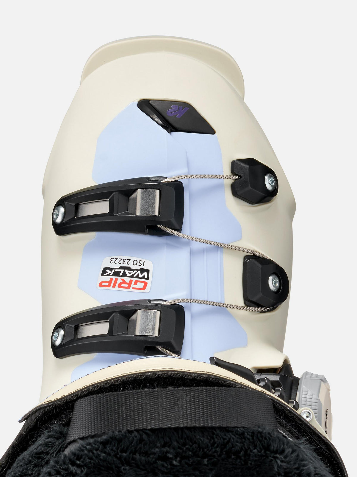K2 Women's BFC 95 BOA Ski Boots 2027 - Cream/Light Blue, instep top view