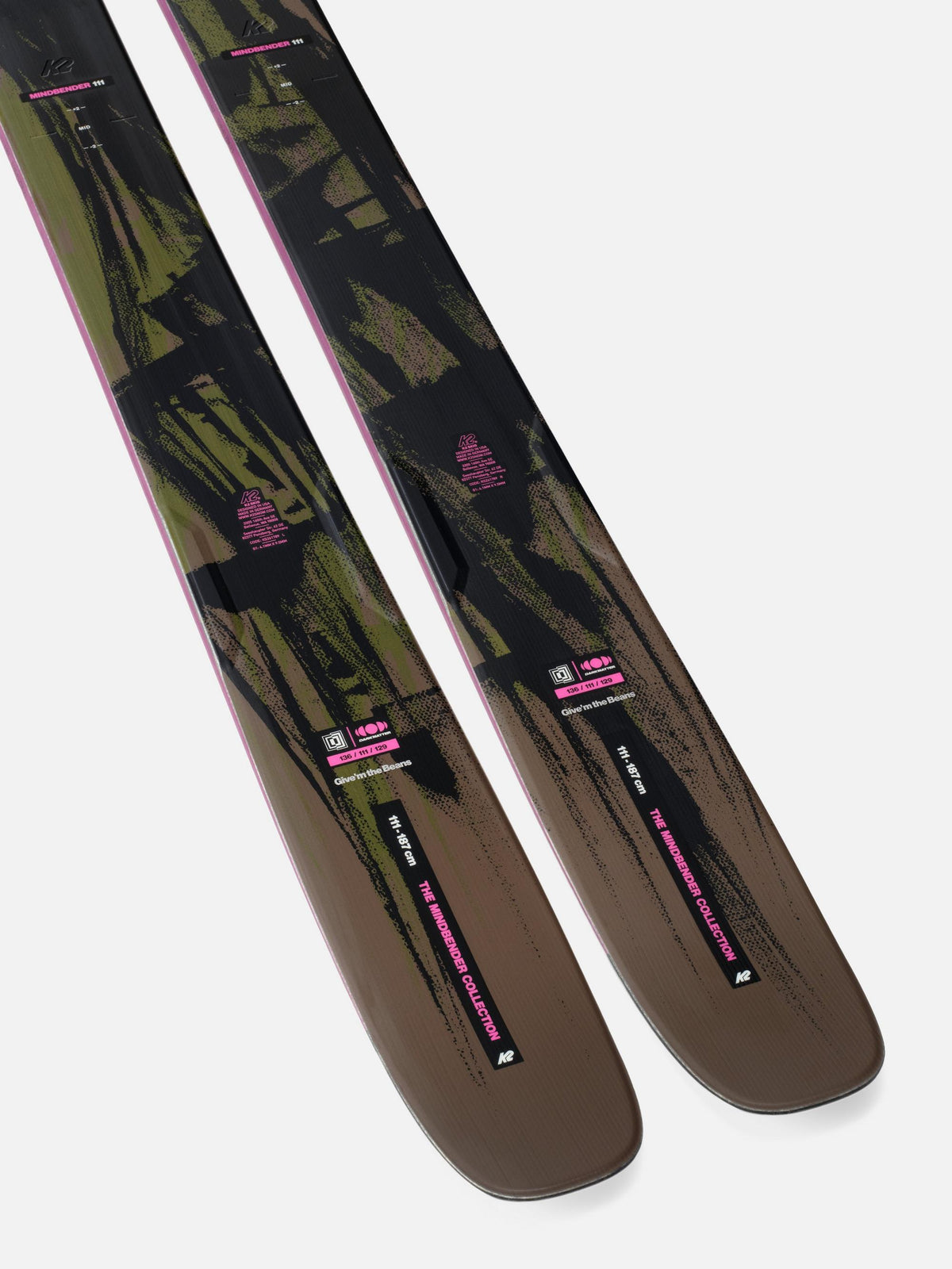 K2 Mindbender 111 Skis 2027 - Brown/Olive, detail view