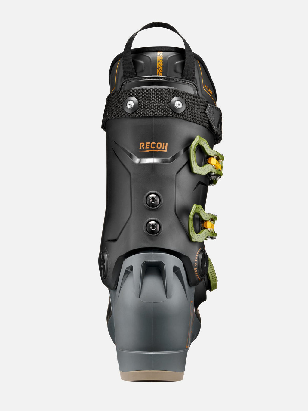 K2 Men's Recon 100 BOA Ski Boots 2027 - Black/Grey/Green, rear view