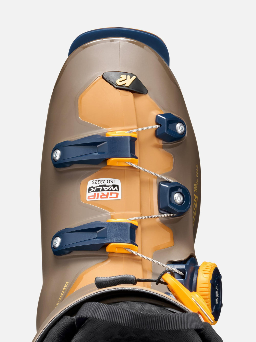 K2 Men's Recon 120 Zonal BOA Ski Boots 2027 - Blue/Bronze, instep top view