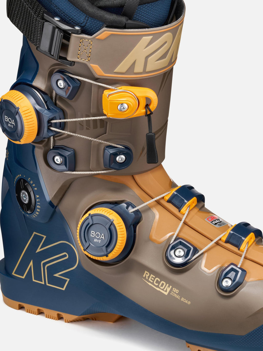 K2 Men's Recon 120 Zonal BOA Ski Boots 2027 - Blue/Bronze, detail view