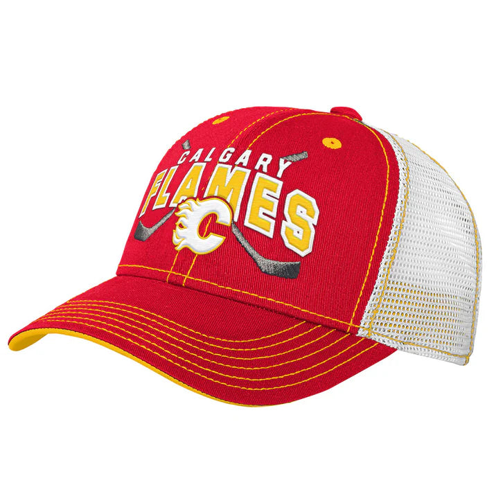 Outerstuff Youth Calgary Flames Lockup Meshback Adjustable Hat