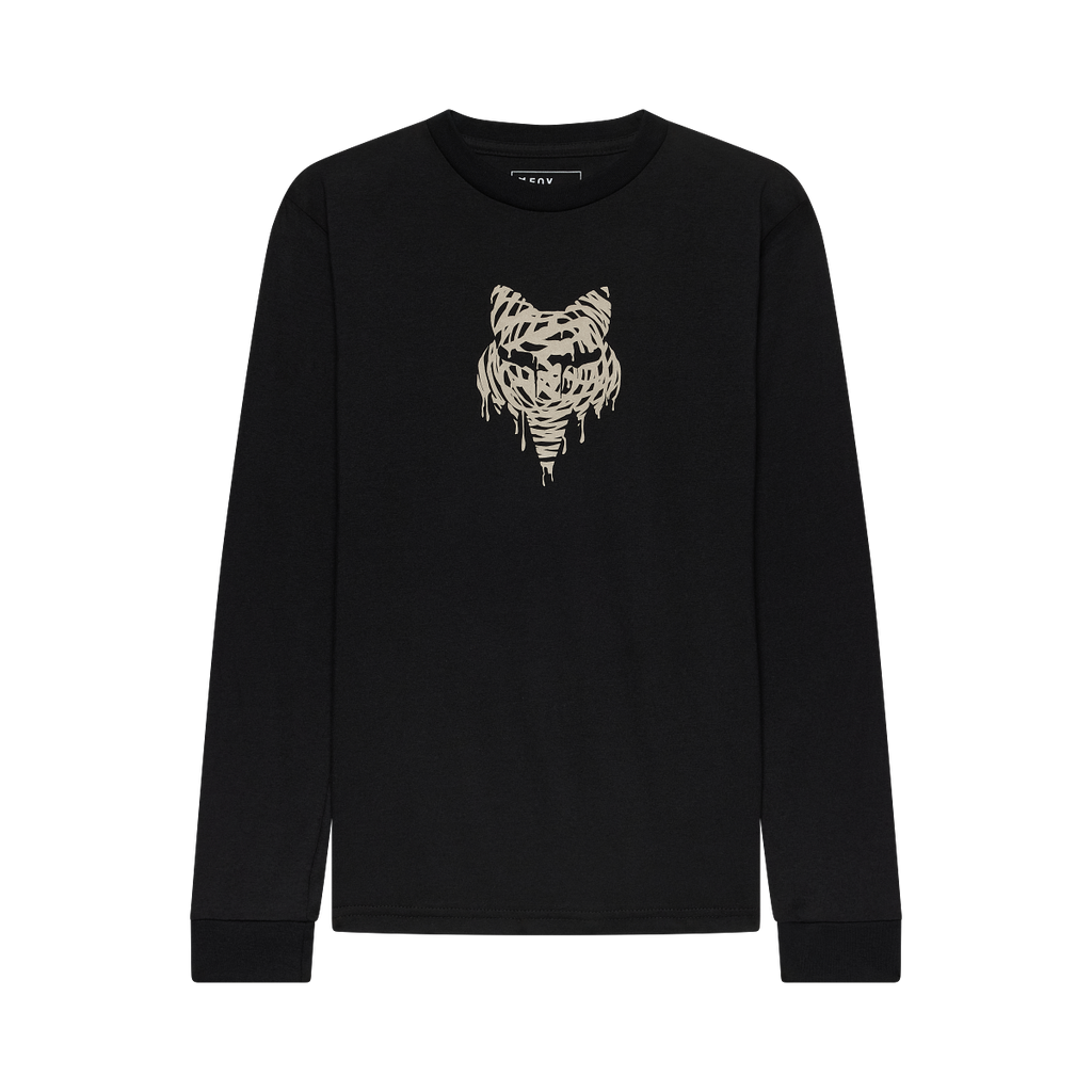 Fox Youth Roughcut Long Sleeve Tee Ultra Black front