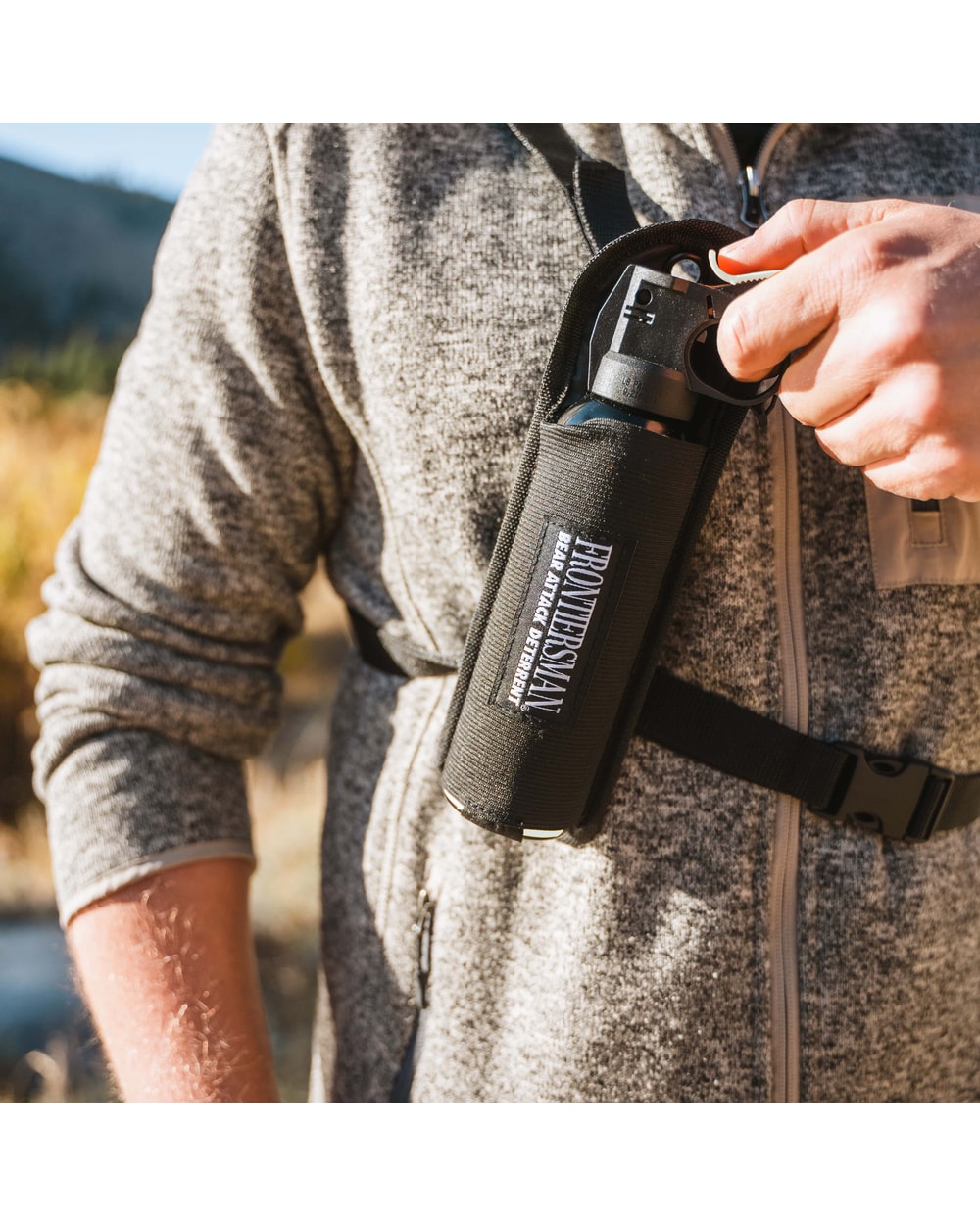 Kodiak 3 In 1 Nylon Bear Spray Chest Holster - BLACK
