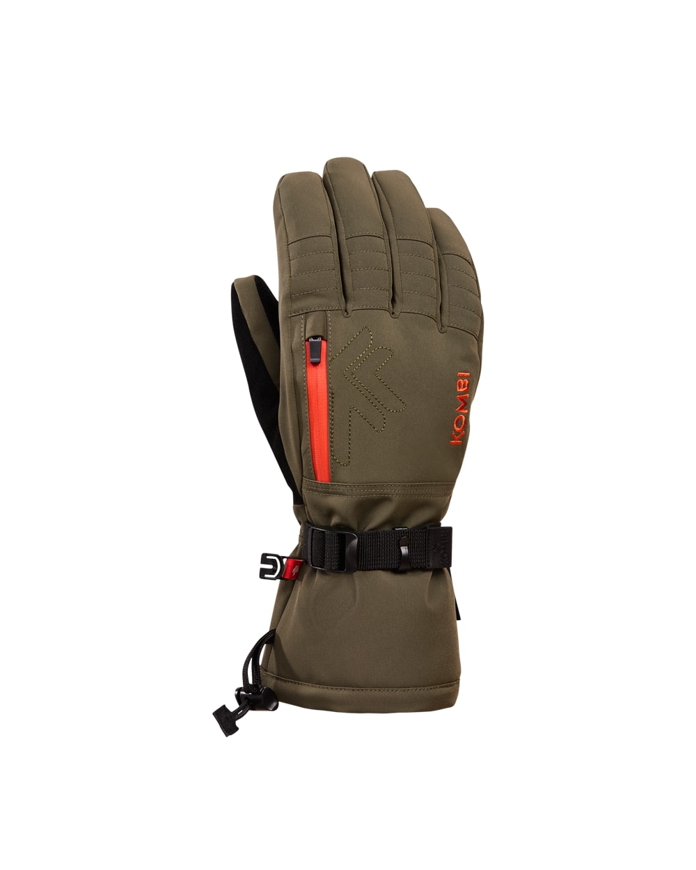 Kombi Trek Gloves - Fern with Kombi Red
