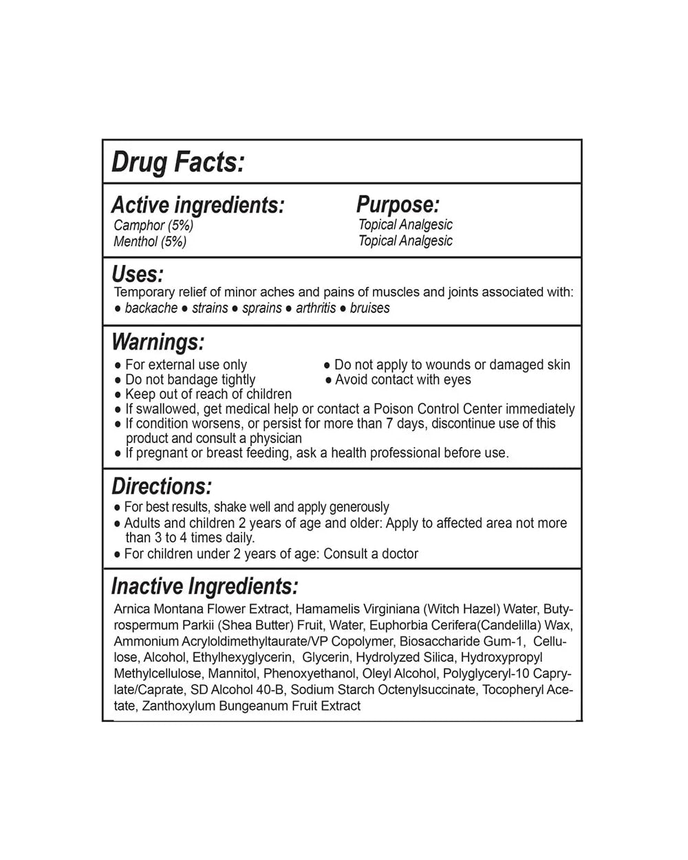 KT Health Pain Relief Roll-On Gel drug facts panel