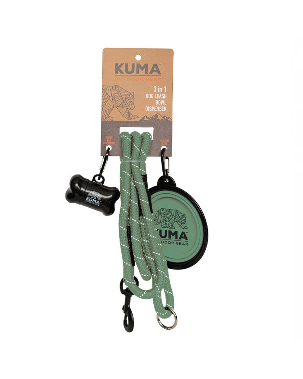Kuma 3-in-1 Dog Leash - SAGE