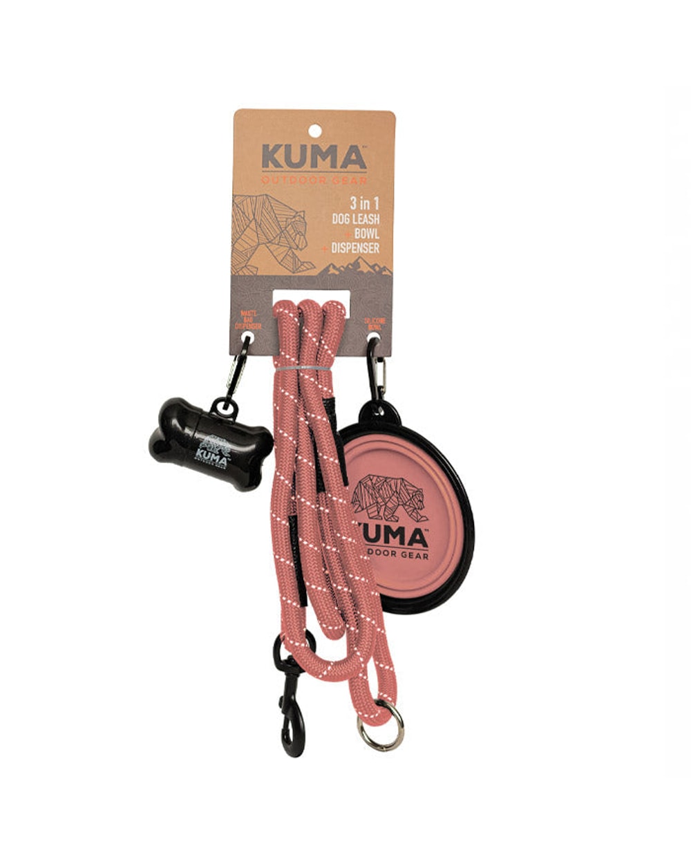 Kuma 3-in-1 Dog Leash - FLAMINGO