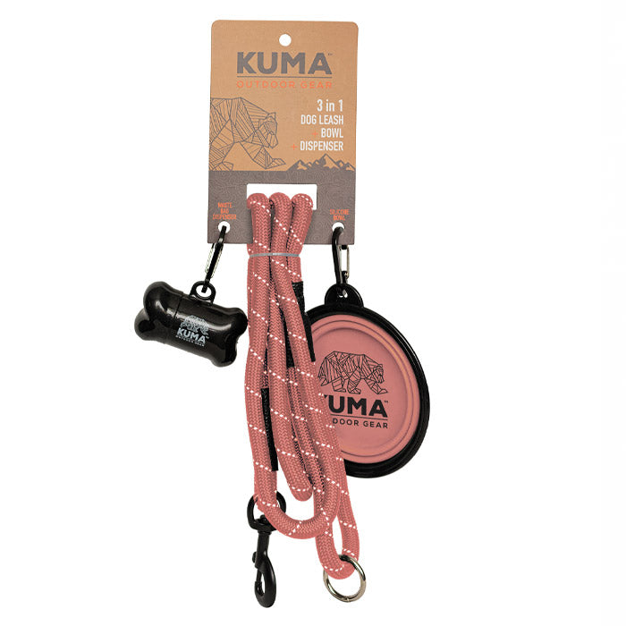 Kuma 3-in-1 Dog Leash - FLAMINGO