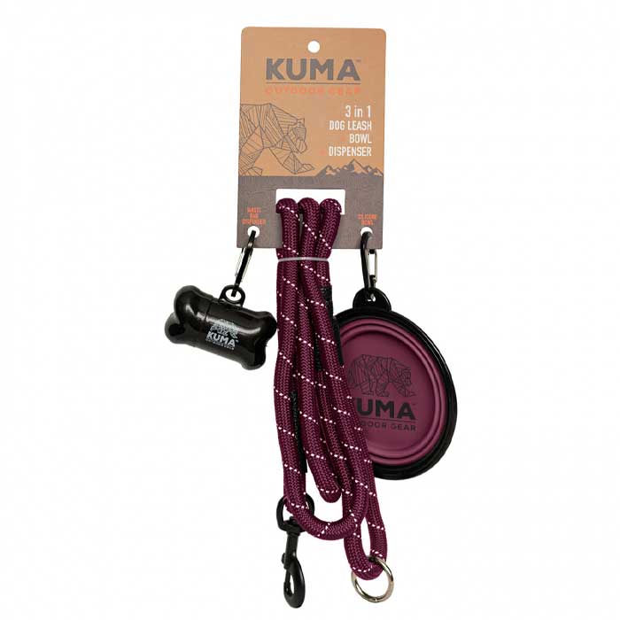 Kuma 3-in-1 Dog Leash - PURPLE/GREY