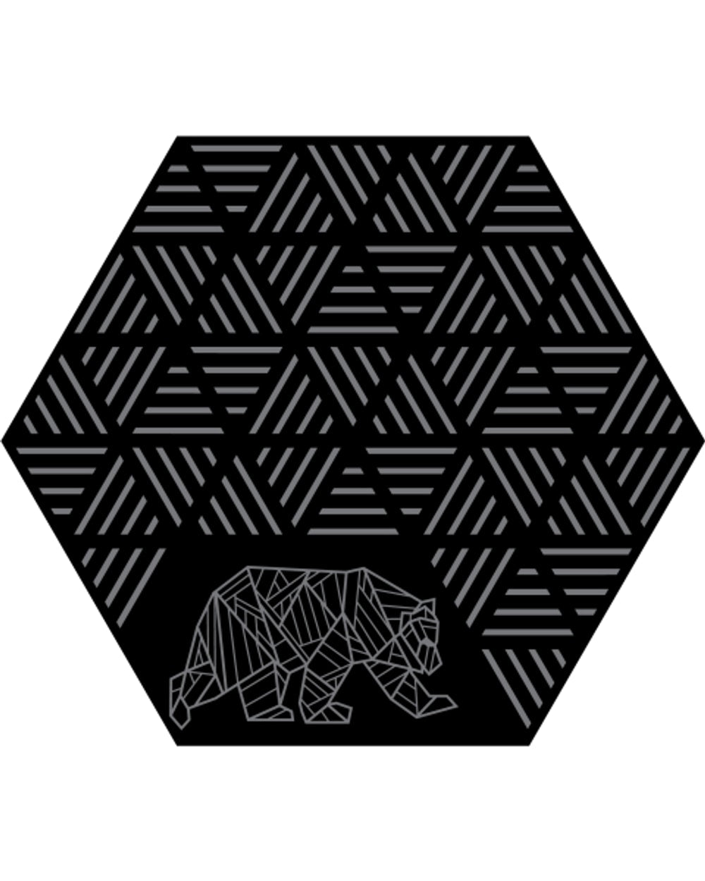 Kuma Bear Hex Striped Peaks Outdoor Mat