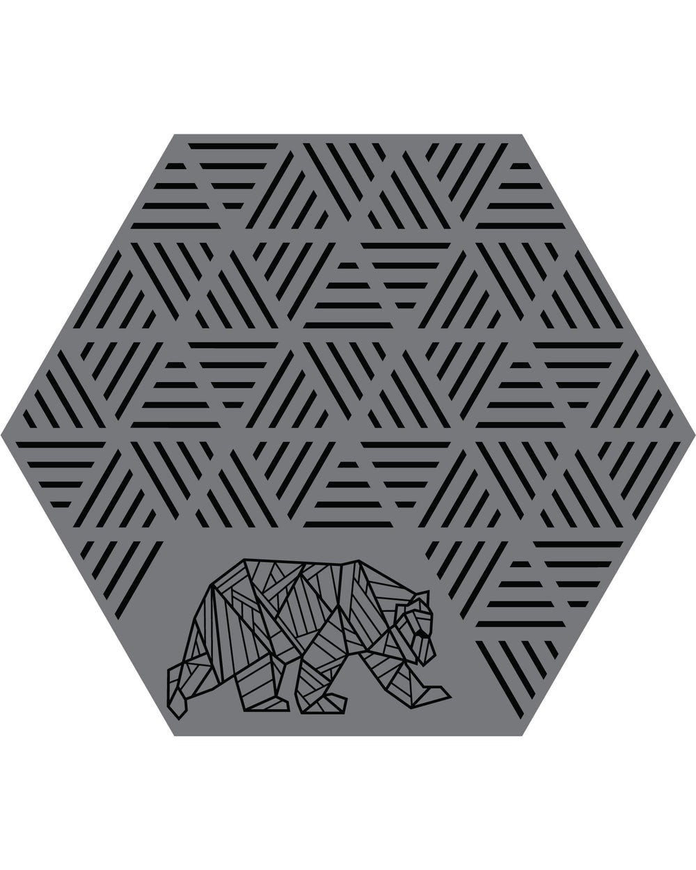 Kuma Bear Hex Striped Peaks Outdoor Mat