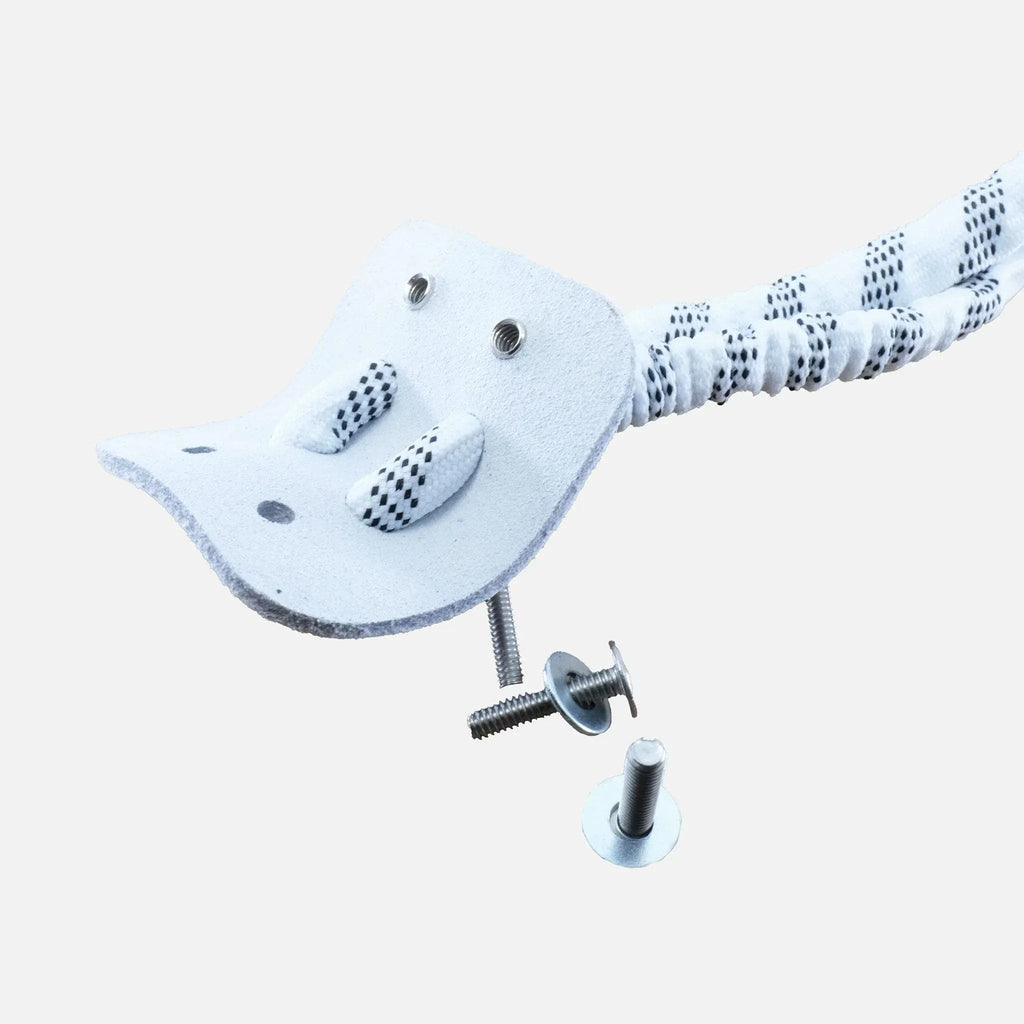 Pro Laces Junior Armor toe strap - White - mounting tab and hardware