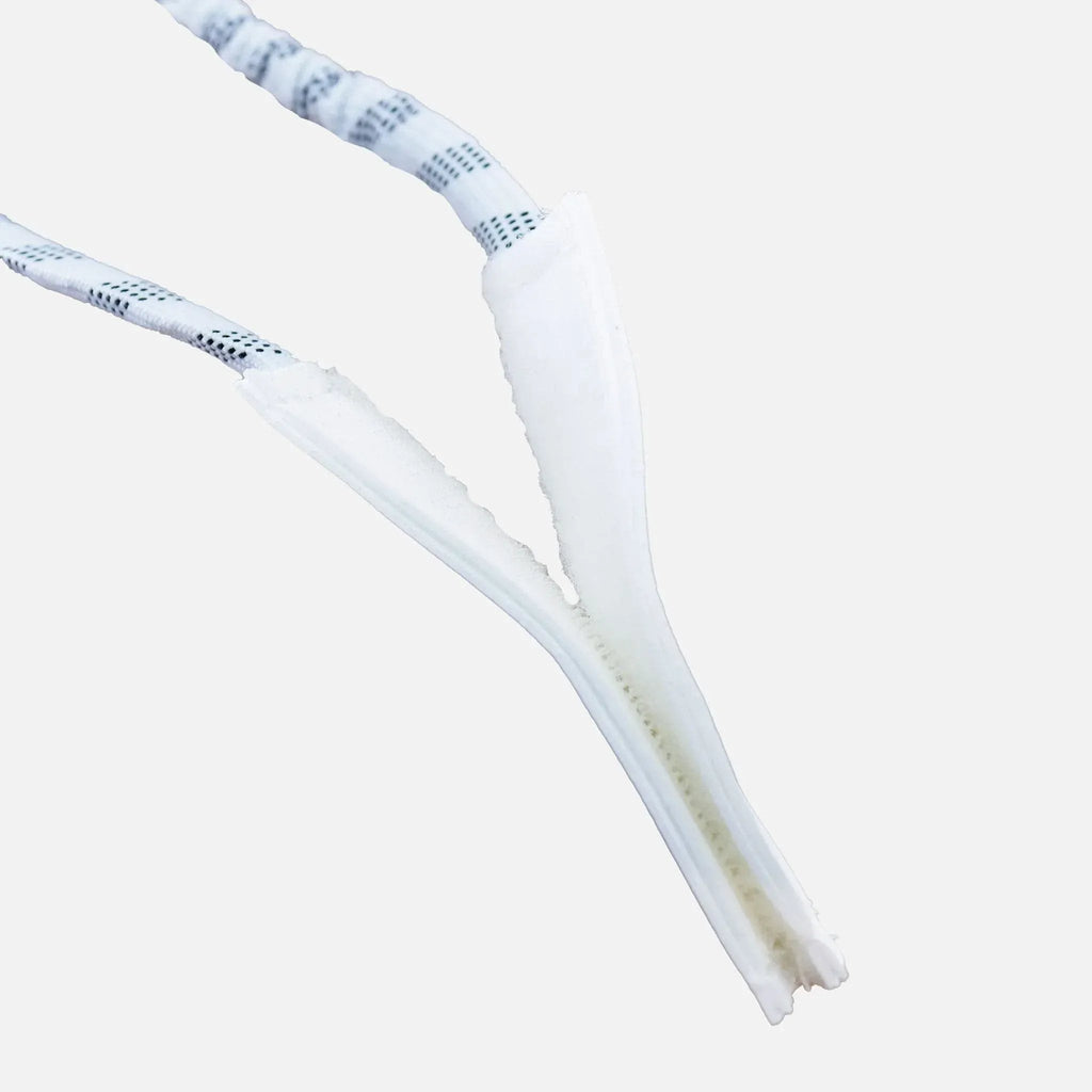 Pro Laces Junior Armor toe strap - White - waxed lace sleeve detail