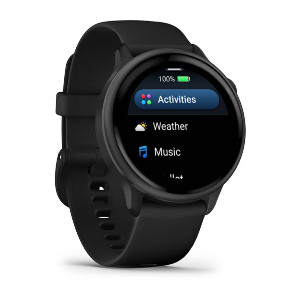 Garmin Vivoactive 6 GPS Smartwatch - SLATE, left angle view
