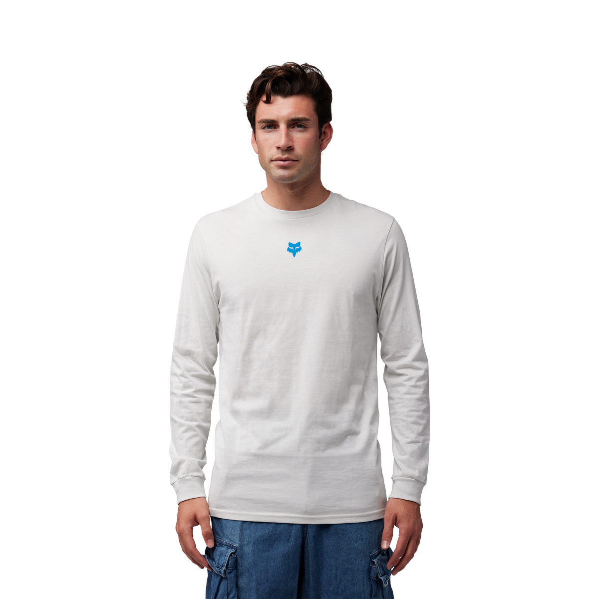 Fox Race Spec Long Sleeve Premium Tee Light Grey detail