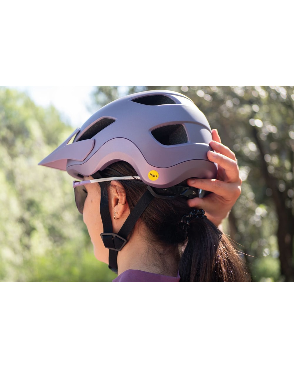 Liv Roost MIPS Bike Helmet - Air Glow - side view on rider