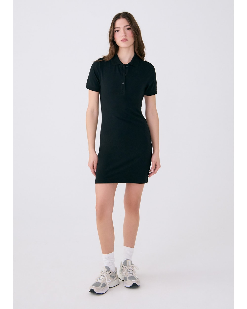 Lole Effortless Polo Dress Black - front