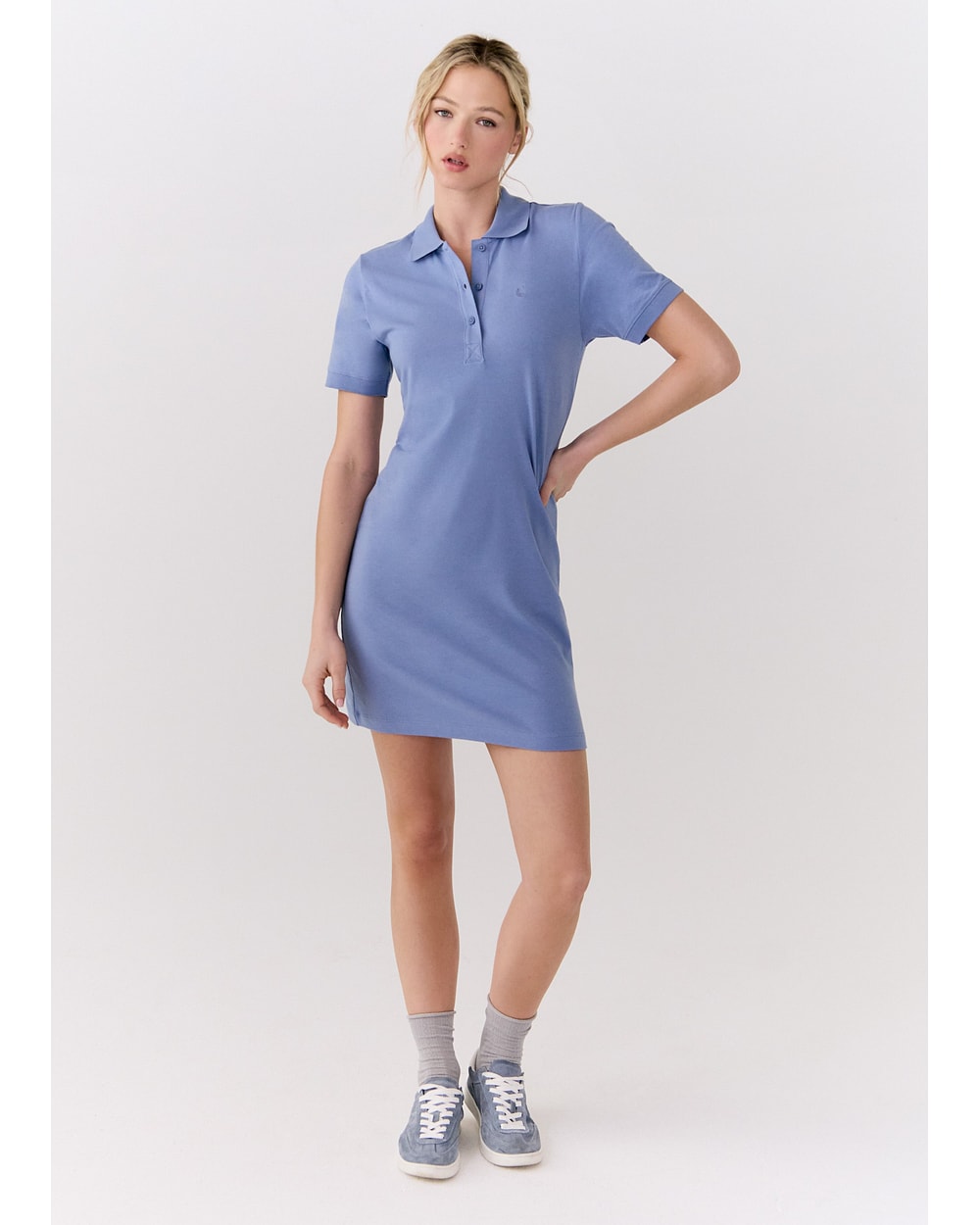 Lole Effortless Polo Dress Blue - front