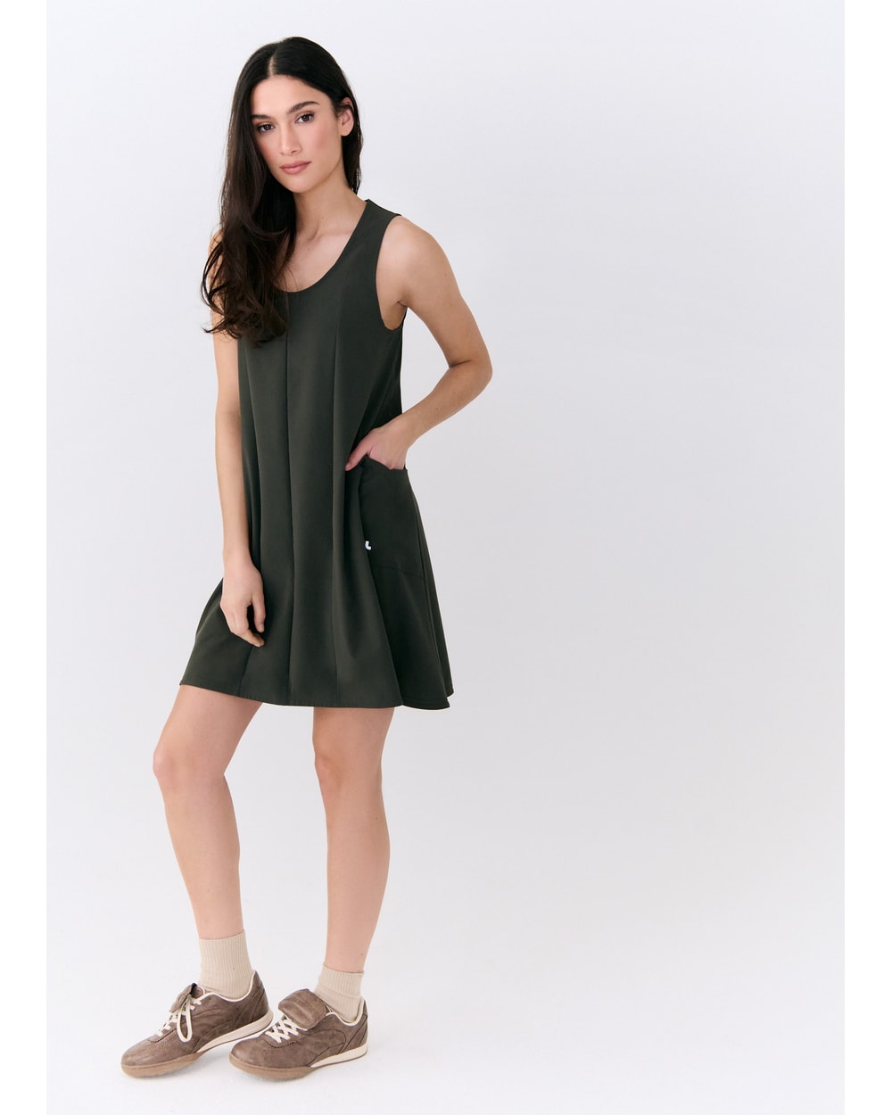 Lole Olivie Swing Dress Olive - detail