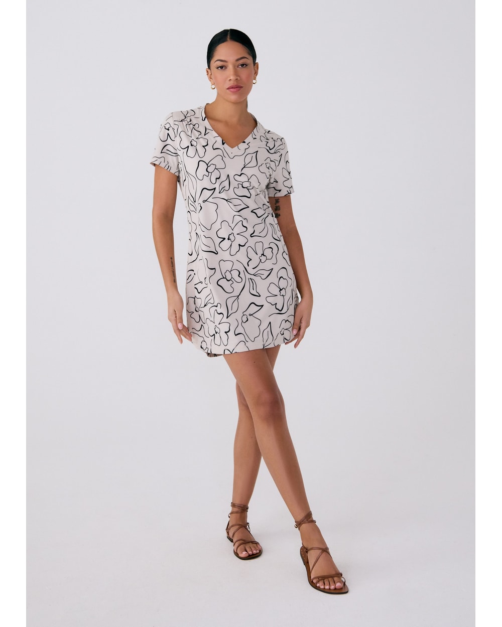 Lole Women's Olivie V Neck Dress - FLORA ABALONE