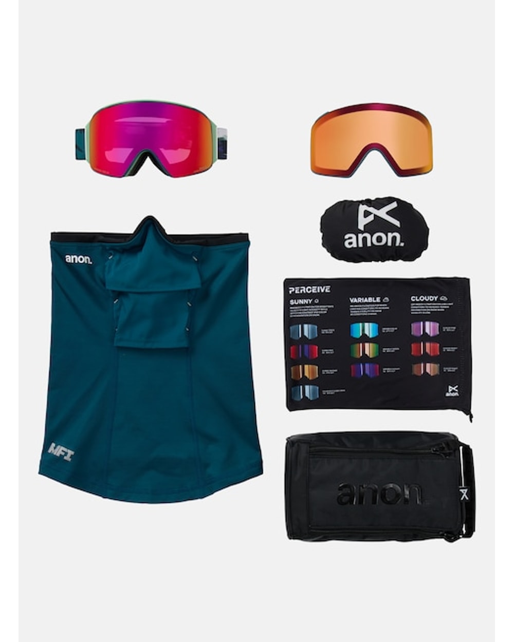 Anon M4 Goggles (Cylindrical) + Bonus Lens + MFI Face Mask