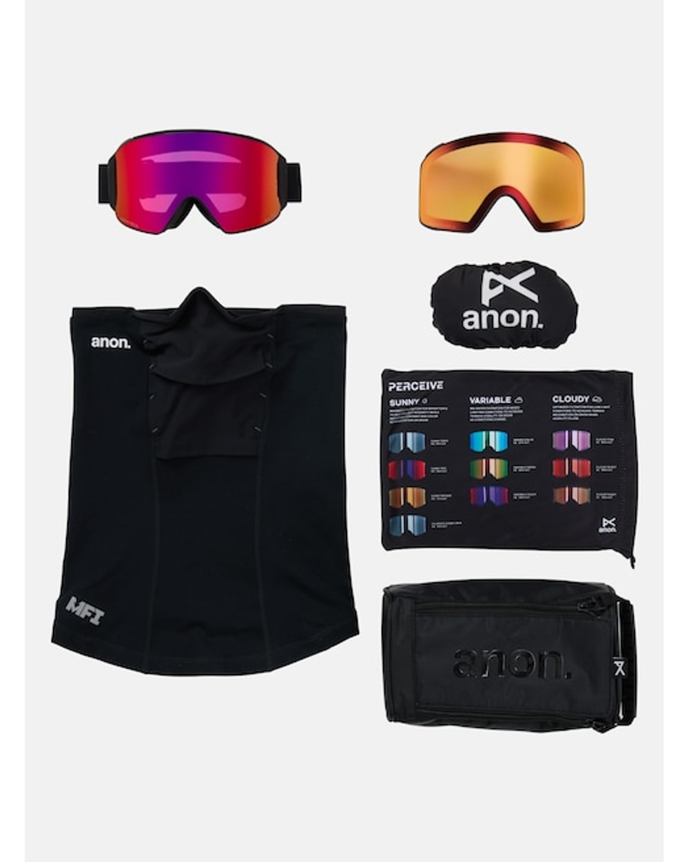 Anon M4 Goggles (Cylindrical) + Bonus Lens + MFI Face Mask