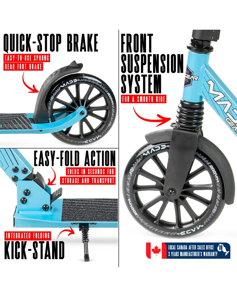 Madd Gear Metro Cruise 250 Kick Scooter with Suspension