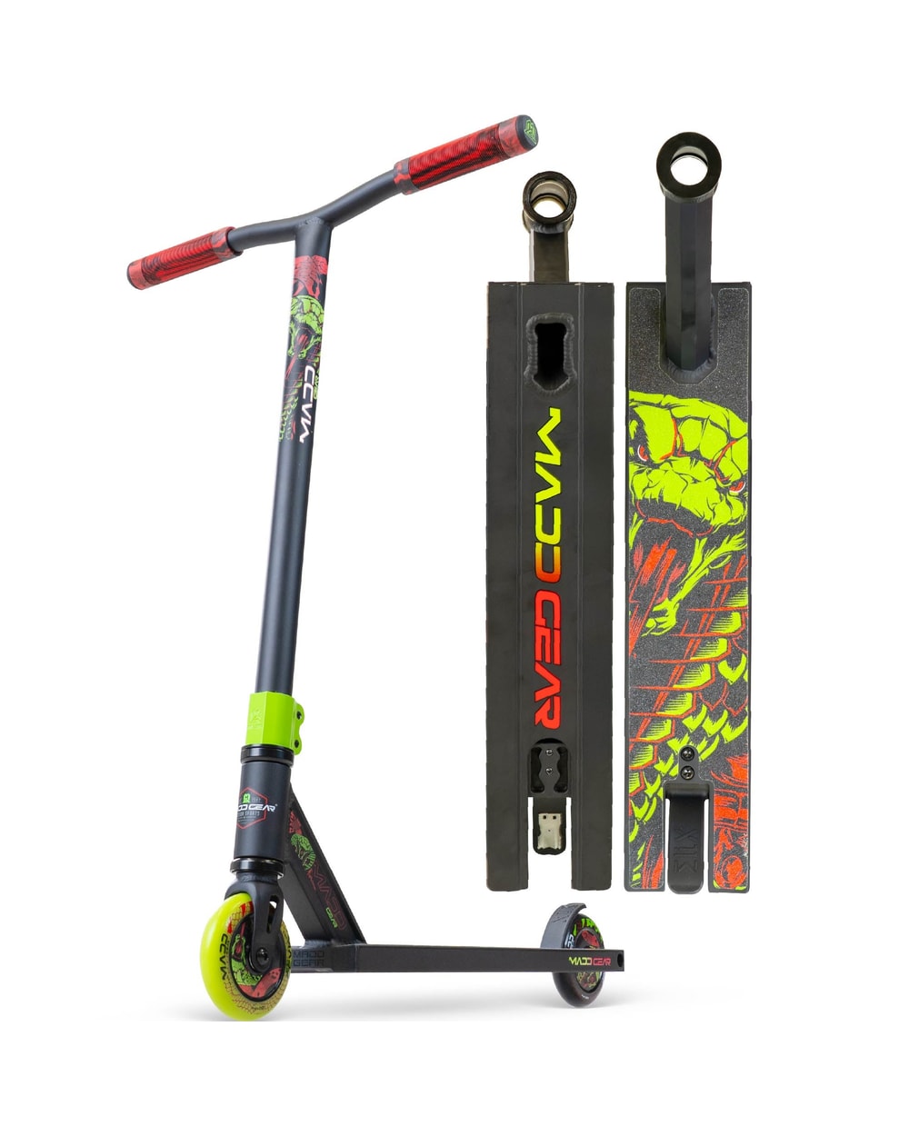 Madd Gear MG2 Obsidian Pro Stunt Scooter - Venom - GREEN, front view