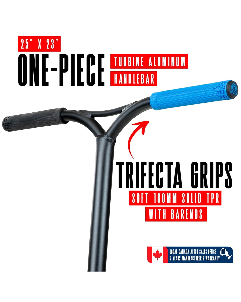 Madd Gear Origin 500 Pro Stunt Scooter - SILVER/BLUE, handlebar detail