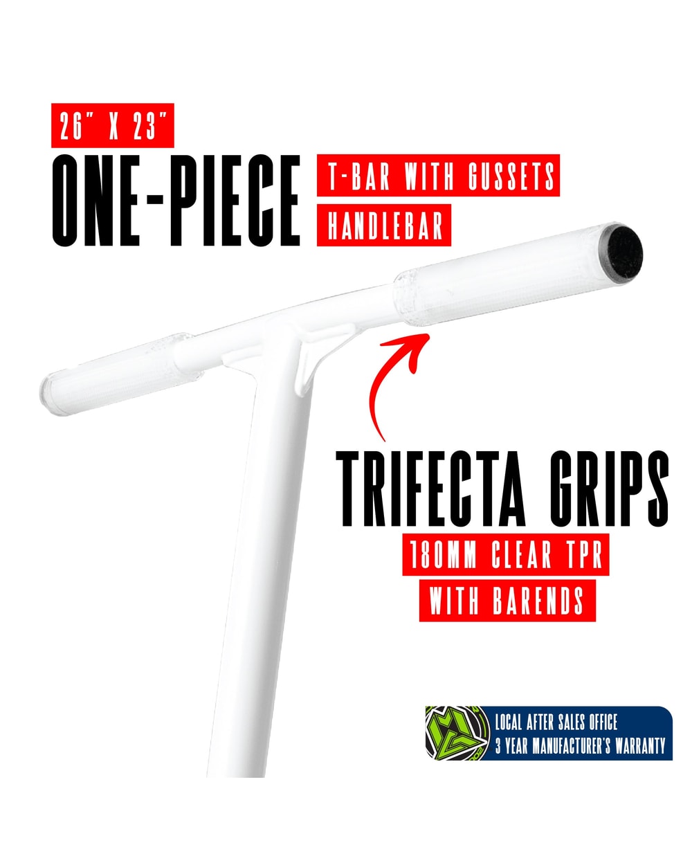 Madd Gear Viral Extreme Pro Stunt Scooter - BRIGHT WHITE, handlebar detail