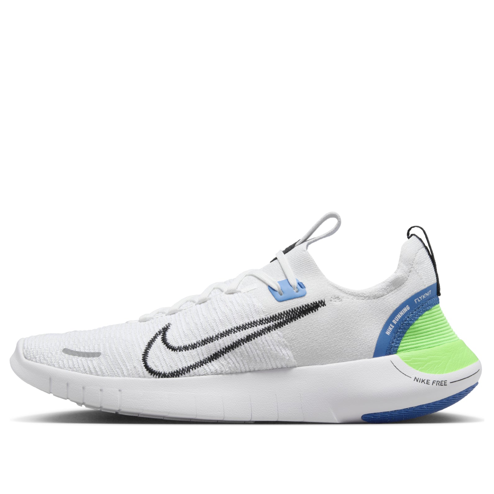 Nike Free Run Flyknit Next Nature White/Black/Platinum Tint/Star Blue