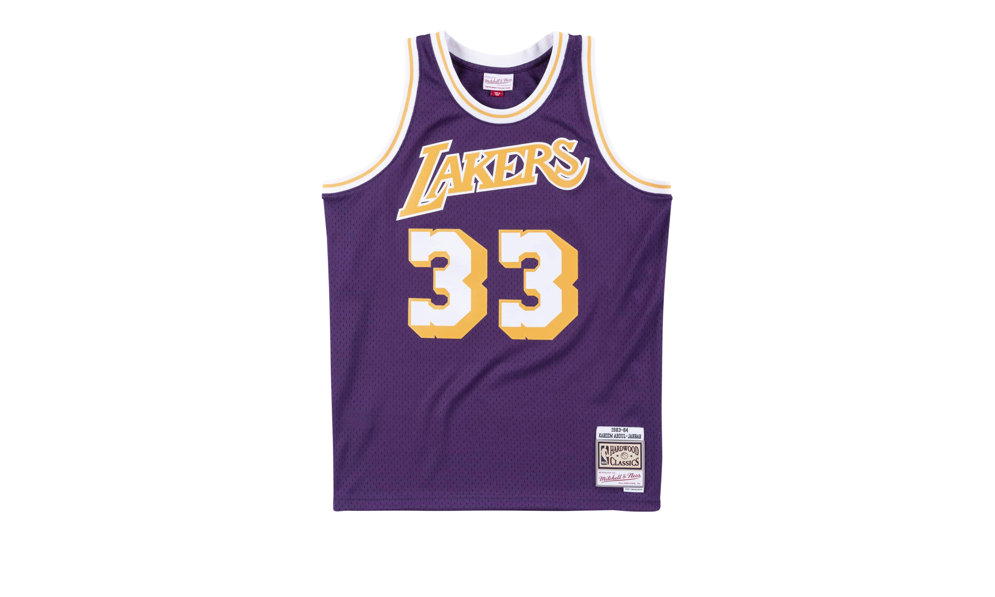 Mitchell & Ness Los Angeles Lakers Kareem Abdul-Jabbar 1983 Hardwood Classics Swingman Jersey