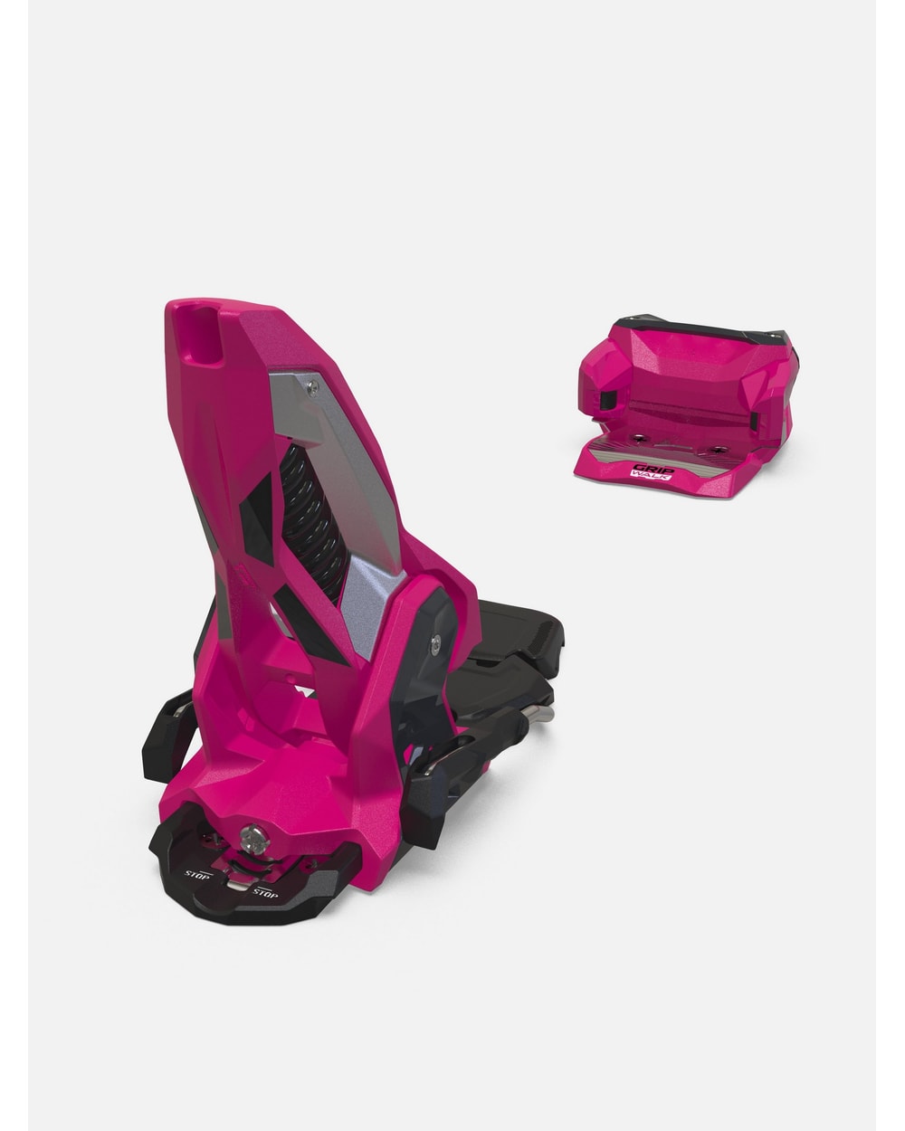 Marker Griffon X 13 MWerks Bindings - Pink/Graphite, heel and brake detail