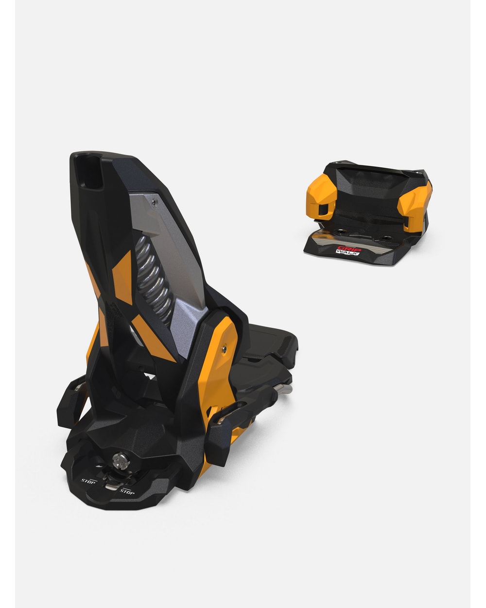 Marker Jester X 16 MWerks Bindings - Black/Orange, heel and brake detail