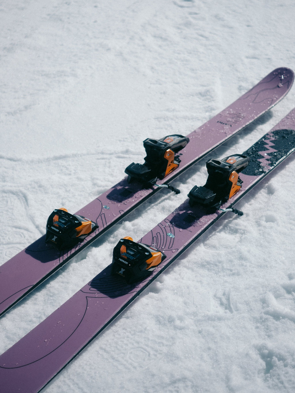 Marker Jester X 16 MWerks Bindings mounted on skis
