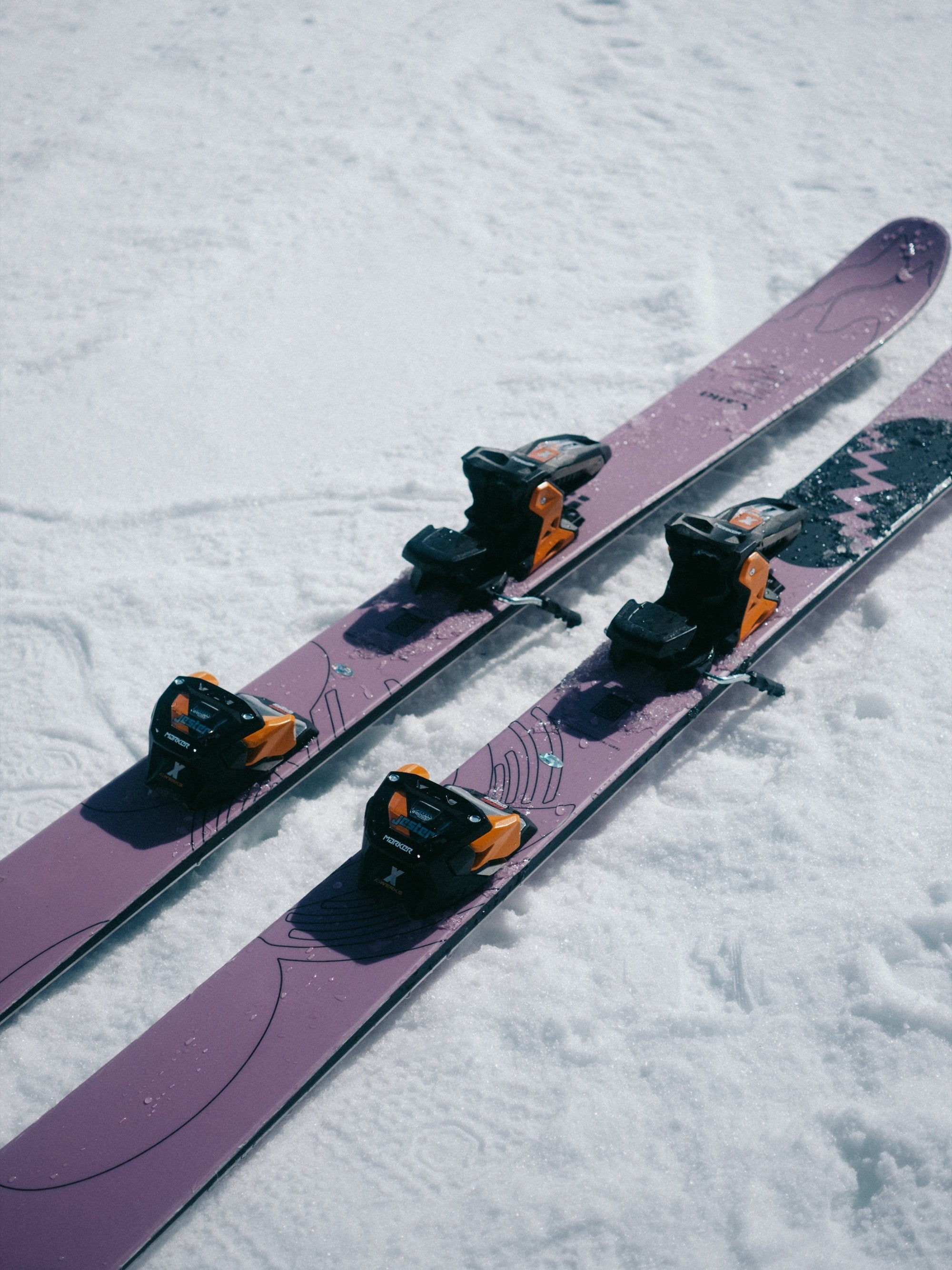 Marker Jester X 16 MWerks Bindings mounted on skis