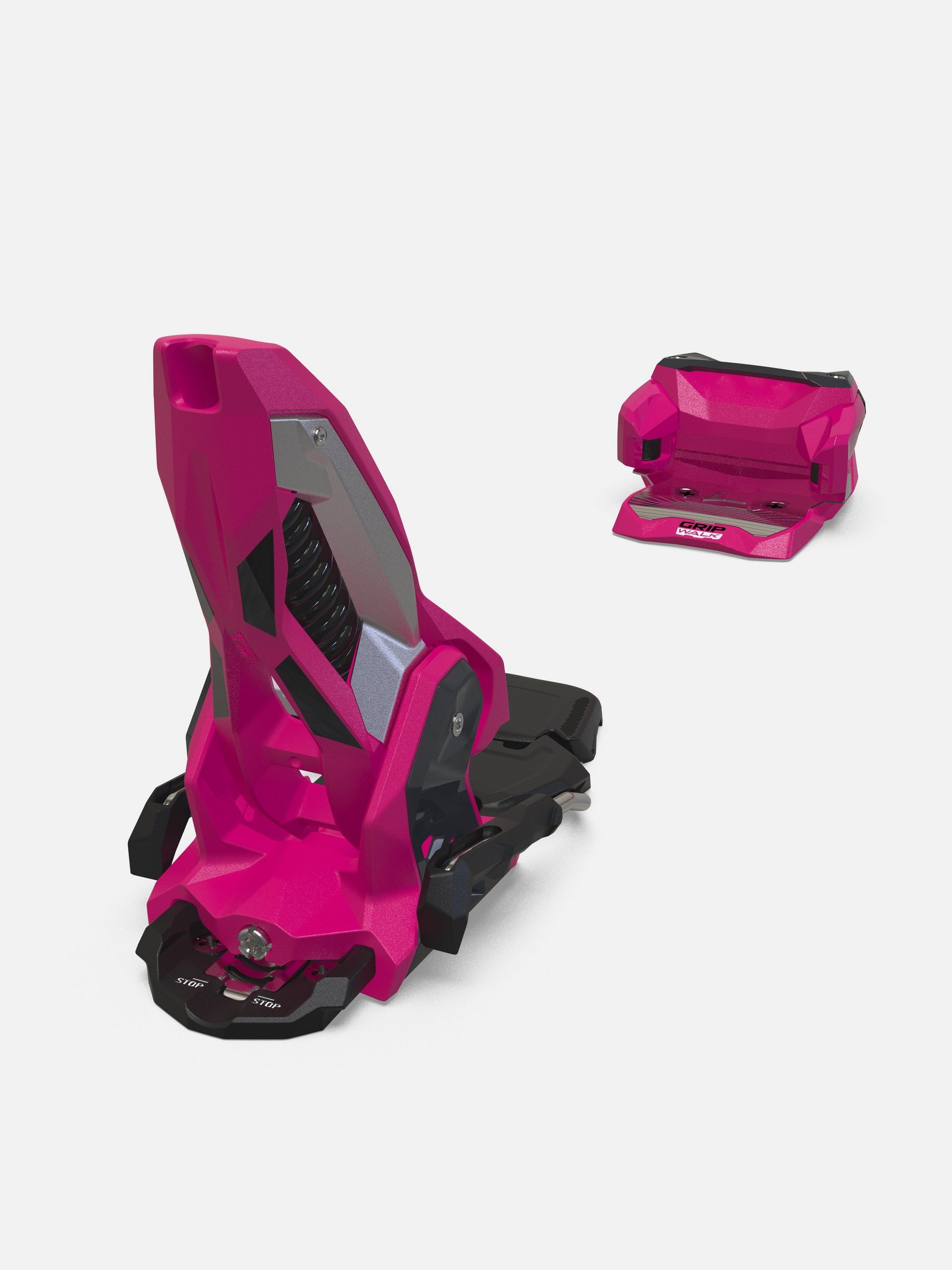 Marker Griffon X 13 MWerks Bindings - Pink/Graphite, heel and brake detail